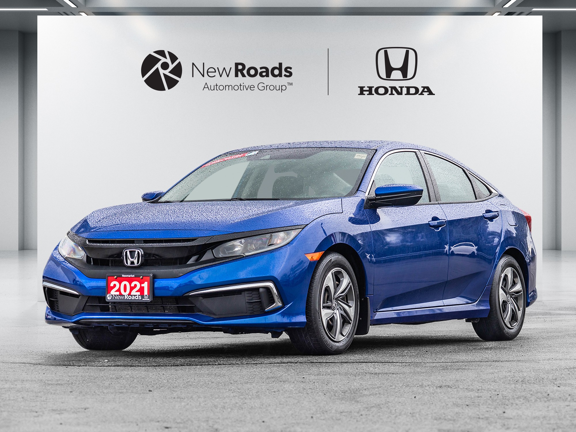 Blue 2021 Honda Civic Sedan Front-Wheel Drive Continuously Variable Transmission