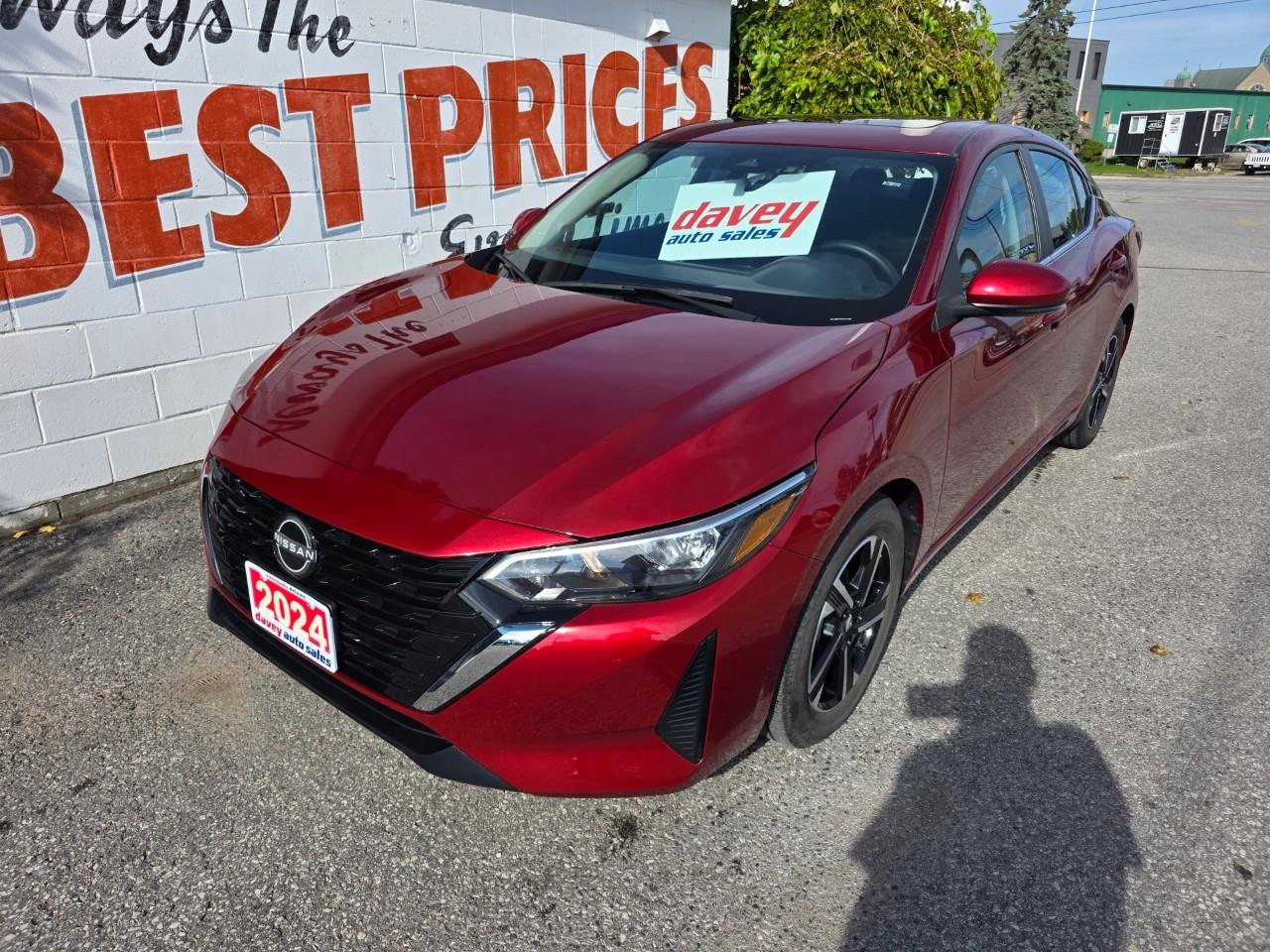 Red 2024 Nissan Sentra Sedan Front-Wheel Drive Continuously Variable Transmission