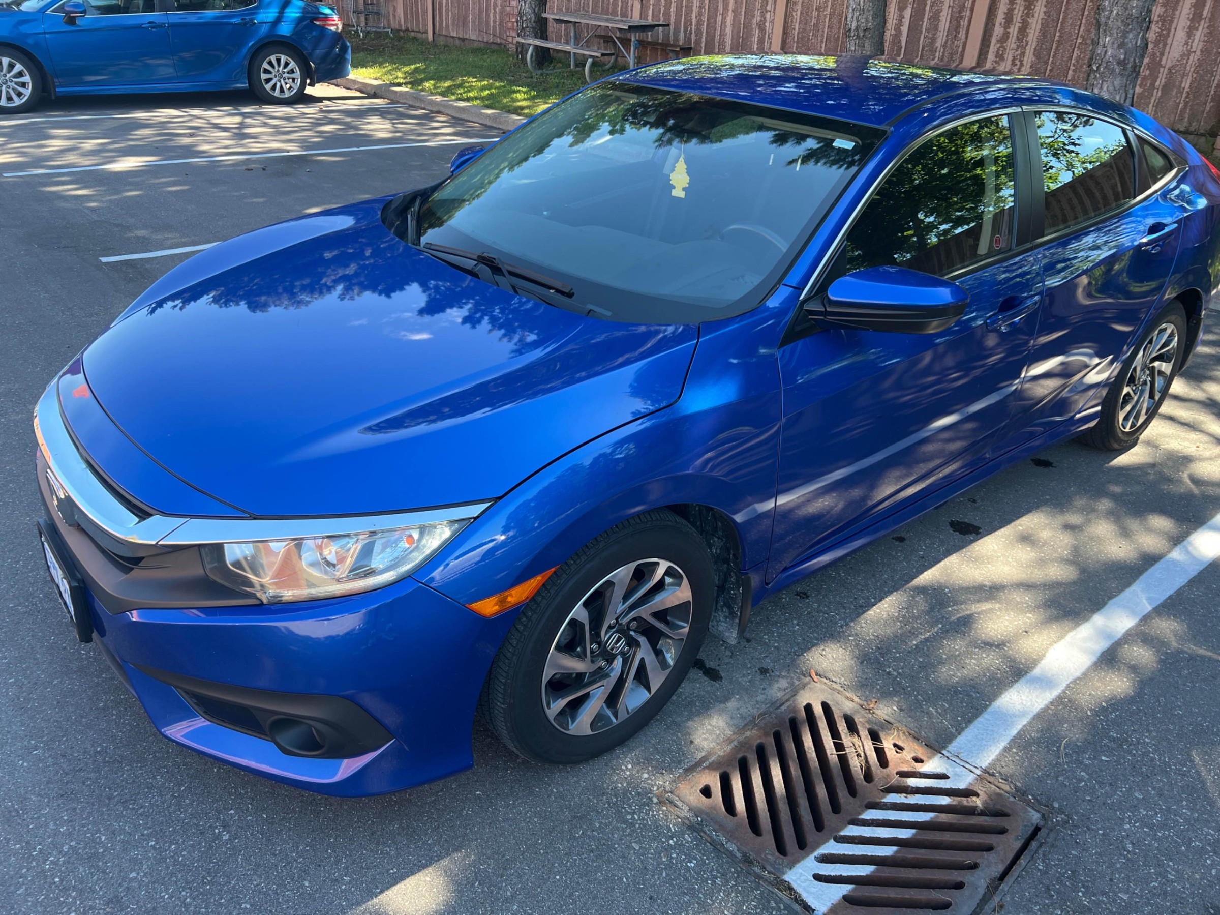 Blue 2018 Honda Civic Sedan Front-Wheel Drive Continuously Variable Transmission
