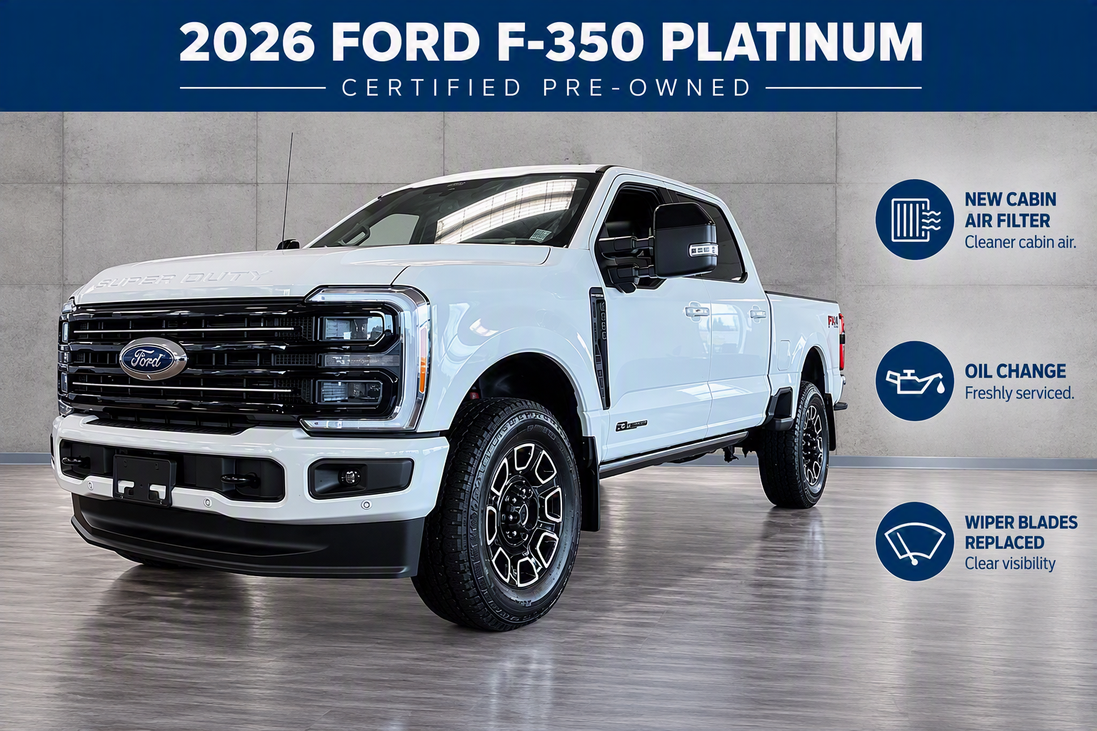 White 2026 Ford F-350 Super Duty Pickup Truck Four-Wheel Drive Automatic