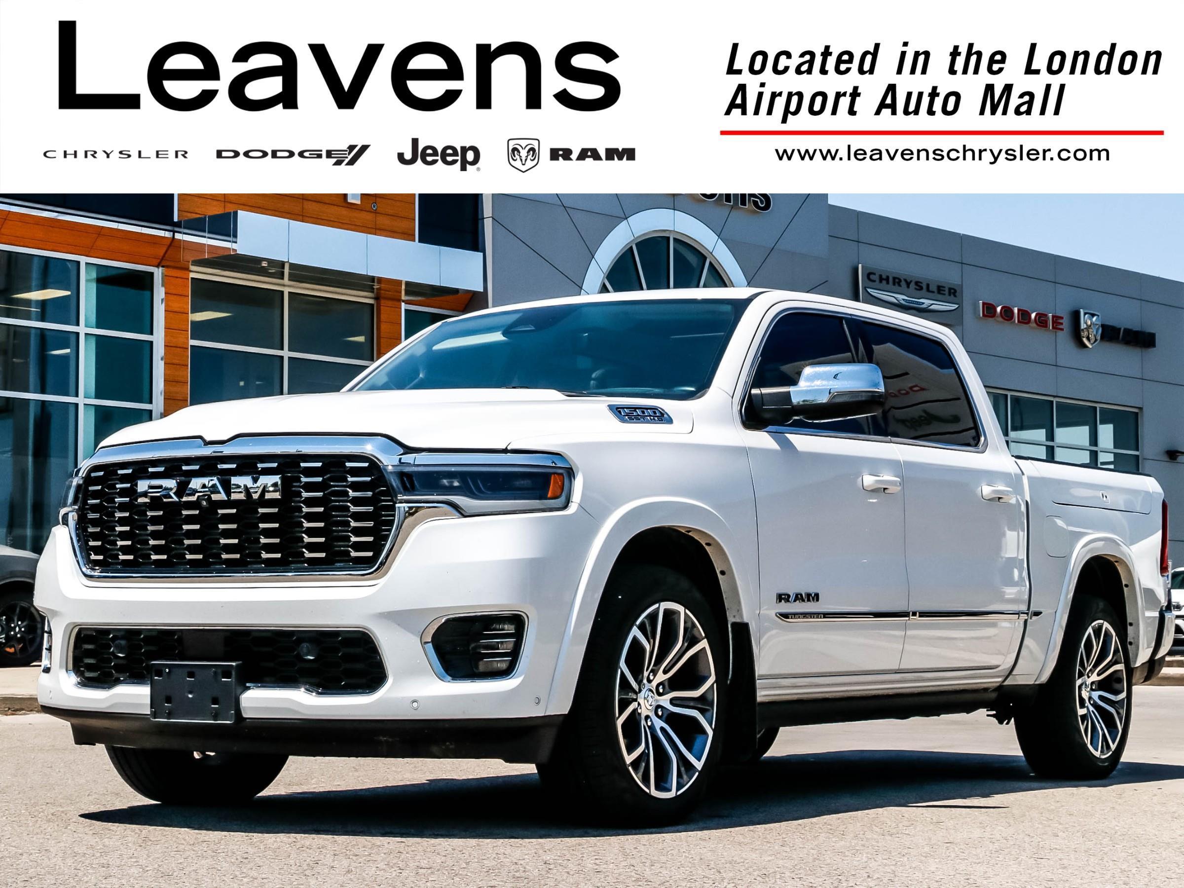 White 2025 RAM 1500 Pickup Truck Four-Wheel Drive 8-Speed Automatic