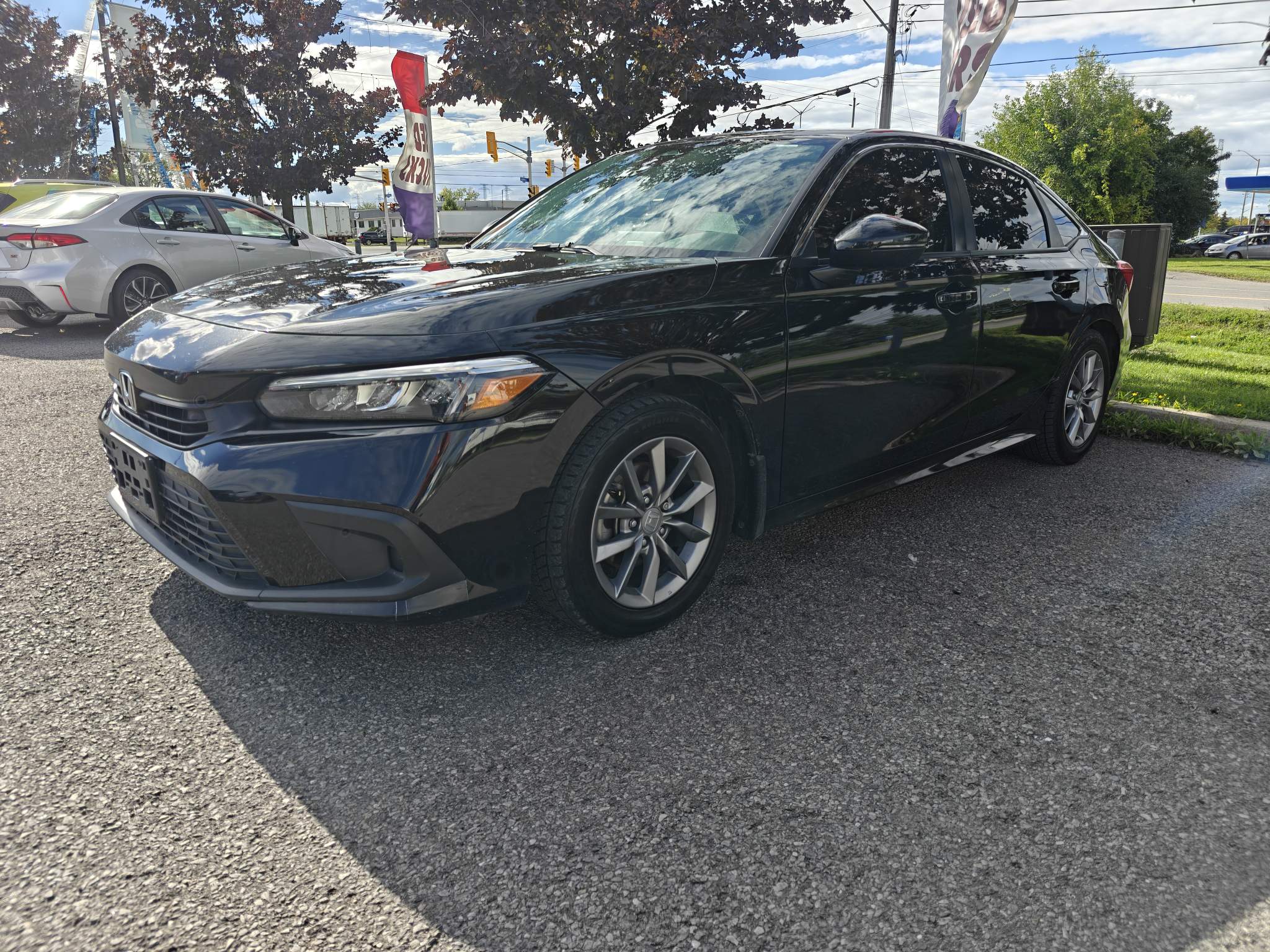 Black 2022 Honda Civic Sedan Front-Wheel Drive Continuously Variable Transmission