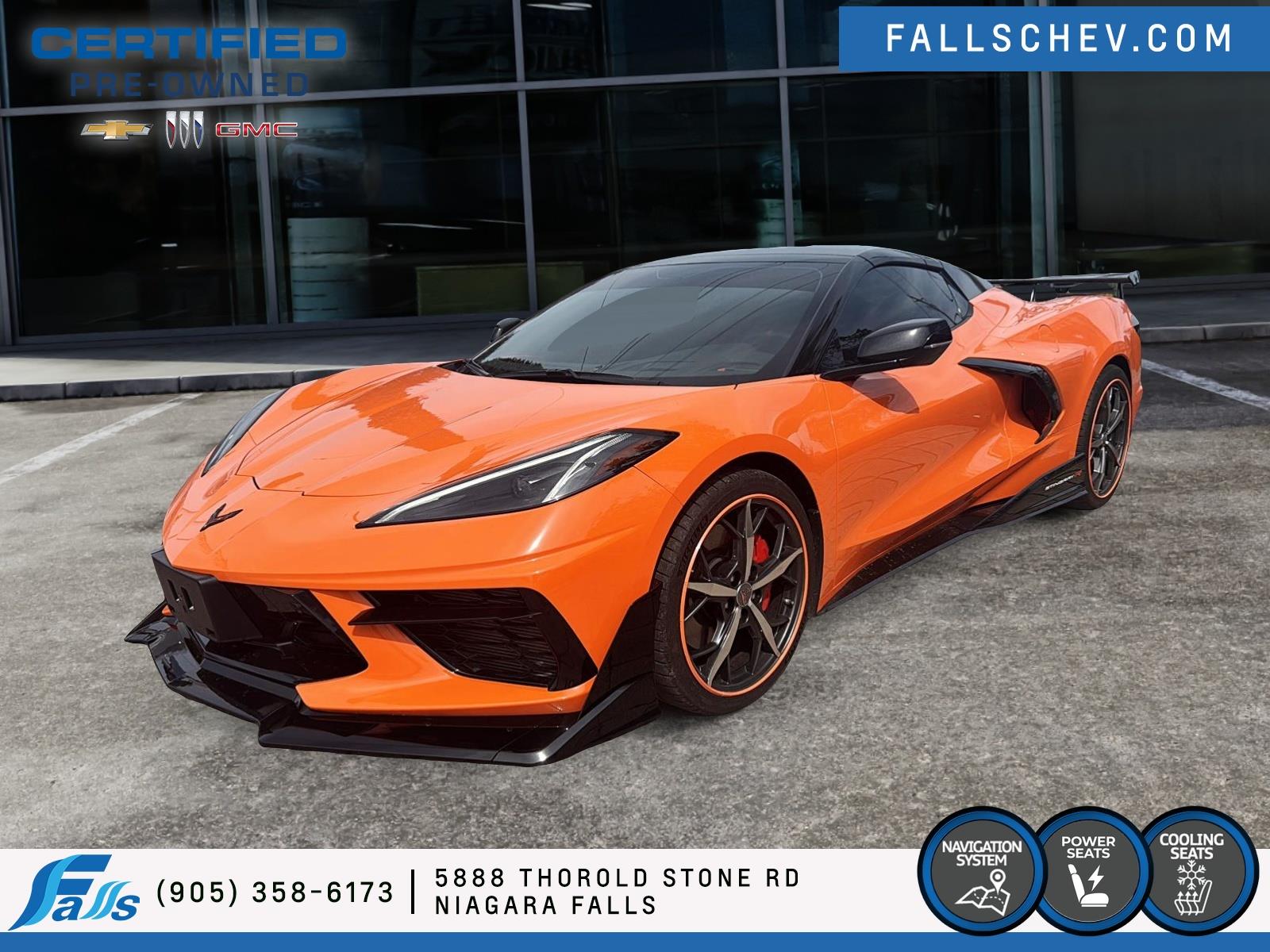 Orange 2023 Chevrolet Corvette Convertible Rear-Wheel Drive 8-Speed Automatic