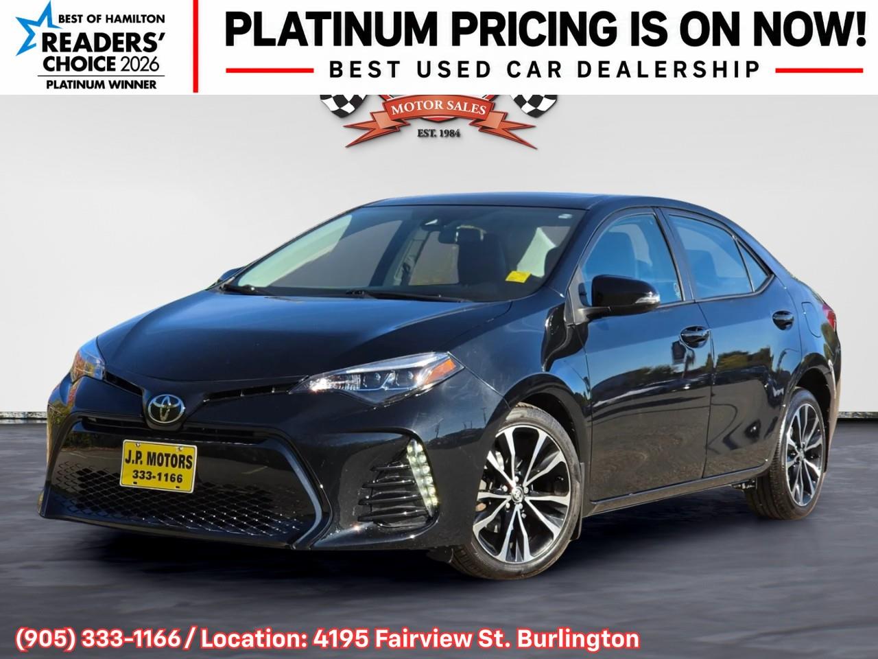 Black 2017 Toyota Corolla Sedan Front-Wheel Drive Continuously Variable Transmission