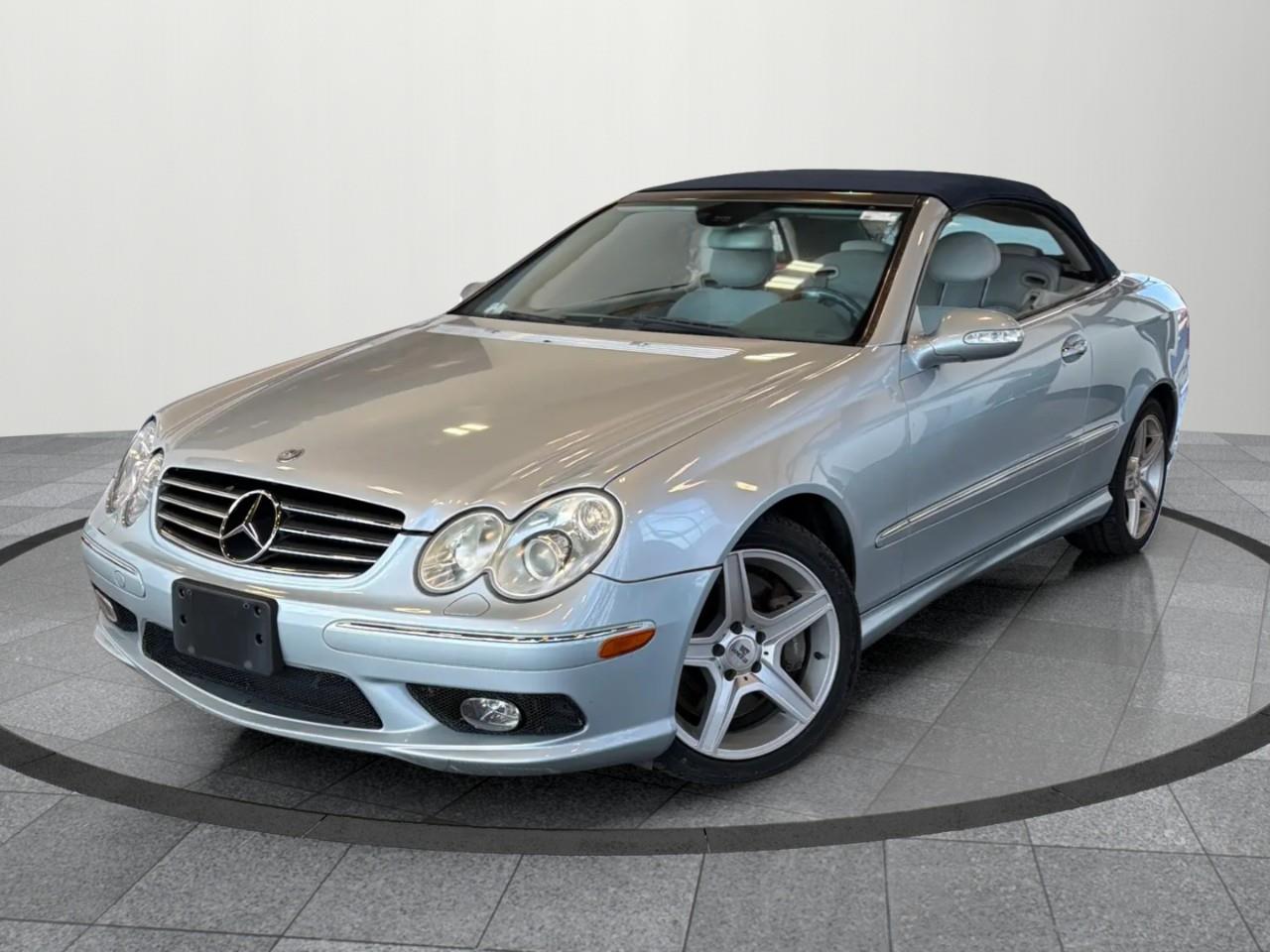 Silver 2005 Mercedes-Benz CLK Convertible Rear-Wheel Drive 7-Speed Automatic