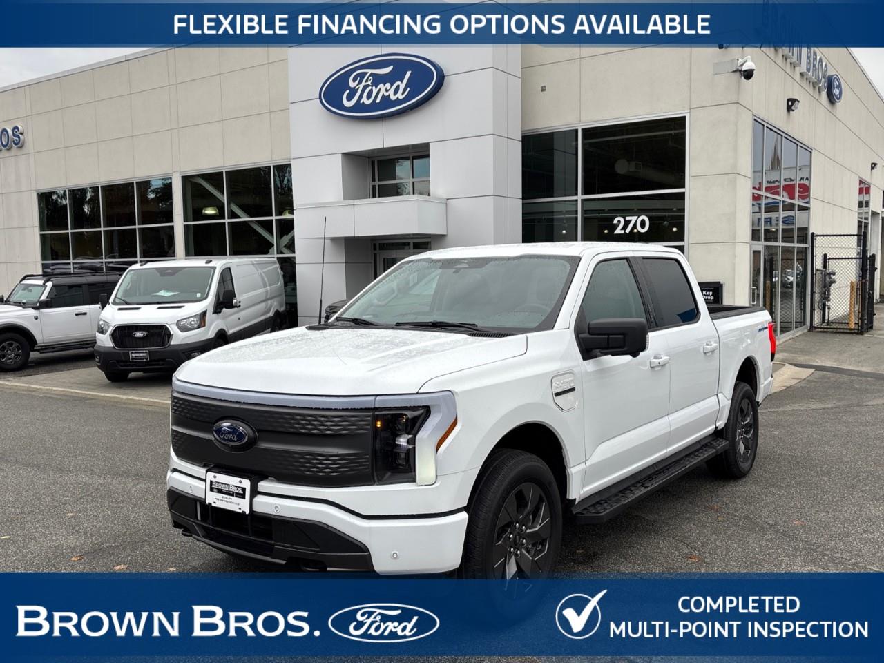 White 2023 Ford F-150 Lightning Pickup Truck All-Wheel Drive 1-Speed Automatic