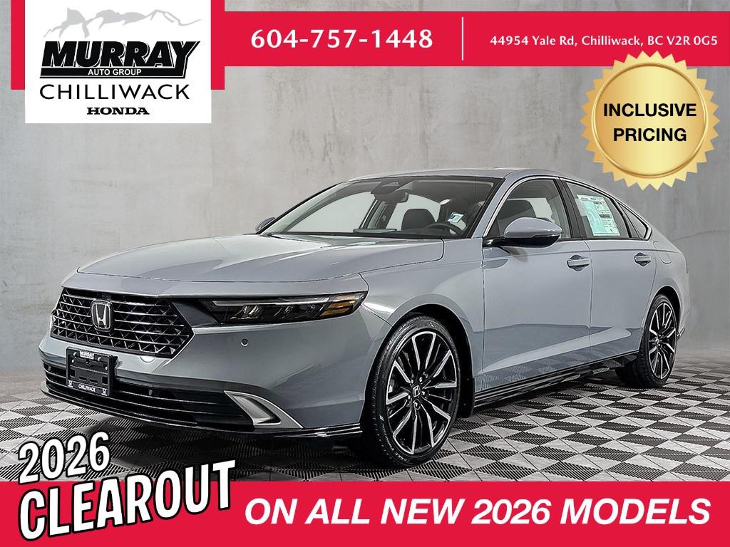 Gray 2026 Honda Accord Hybrid Sedan Front-Wheel Drive Continuously Variable Transmission