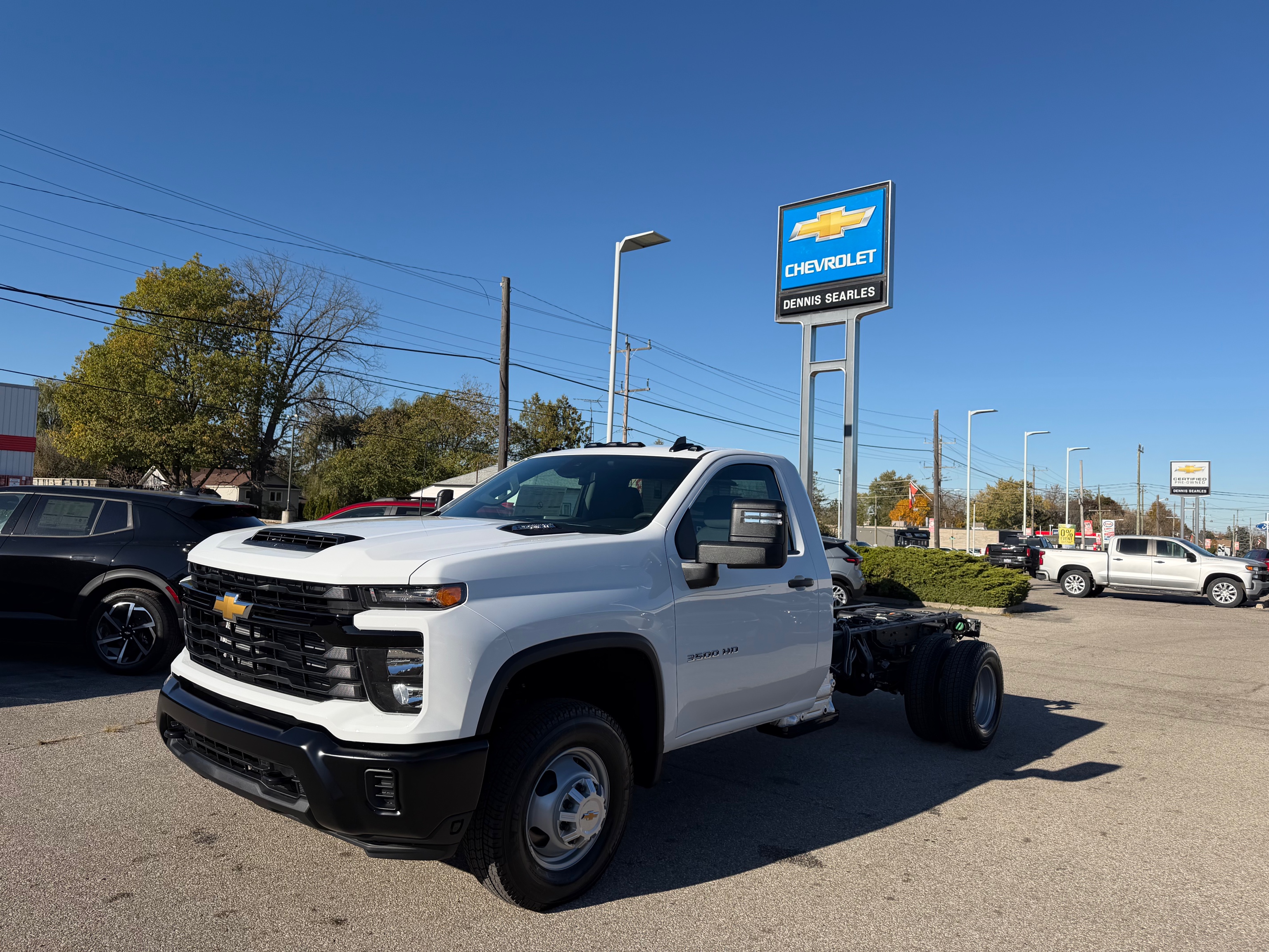 White 2026 Chevrolet Silverado 3500HD Chassis Pickup Truck Four-Wheel Drive Automatic