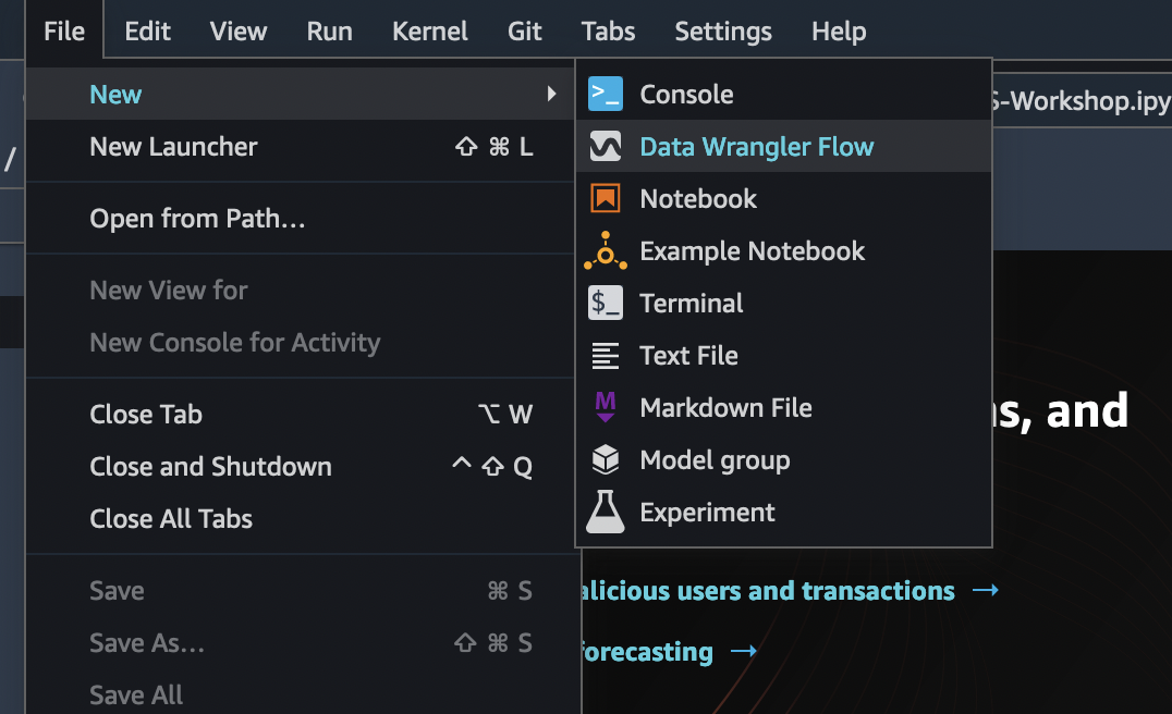Importing Dataset into Data Wrangler using SageMaker Studio — Amazon