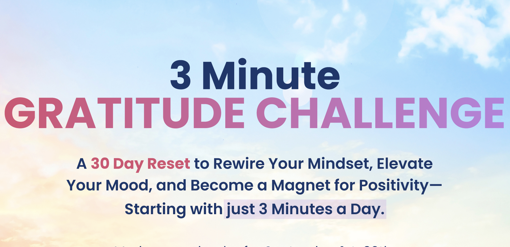 3 Minute Gratitude Challenge by Power of Positivity