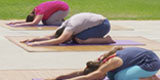 Lunge Pose - The Psychic Union Pose - A Variation of Yoga Mudra Asana. Screenshot from the Hello Heart Yoga Session DVD.