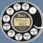 Photo of rotary dial phone in Atlanta with a six digit phone number located downtown. (Credit: Atlanta Telephone History website).
