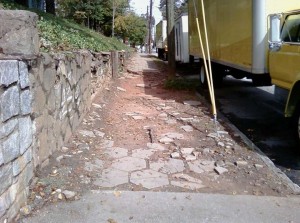 More than 1,200 miles of sidewalks in Atlanta are in need of repair, according to a city report. Credit: PEDS
