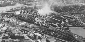 This undated photo of the Atlantic Steel mill in its heyday shows the extent of the site's revival as a live-work-play community. Credit: EPA