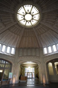 The famed rotunda in the Healey Building was to connect with a second Healey tower, which was not built. Credit: prime8photo.com