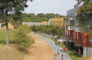 Some early visions of the BeltLine imagined it as a busy public place where criminals were unlikely to prey. Credit: brownfieldrenewal.com