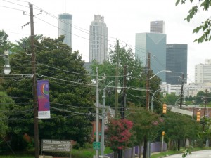 View of downtown from the Morris Brown pedestrian bridge
