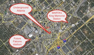 Underground Atlanta locator map