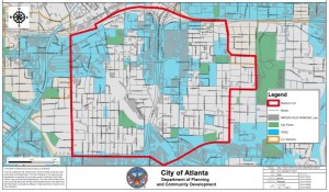 The Turner Field study area, that's to be evaluated in a $275,000 visioning plan, encompasses about 1,340 acres at and around the ballpark. Credit: ARC