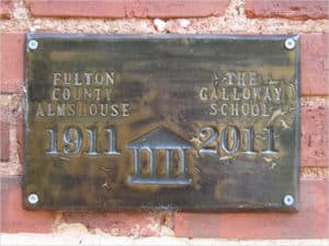 The Galloway School commissioned a plaque marking the building's centennial. Courtesy of The Galloway School