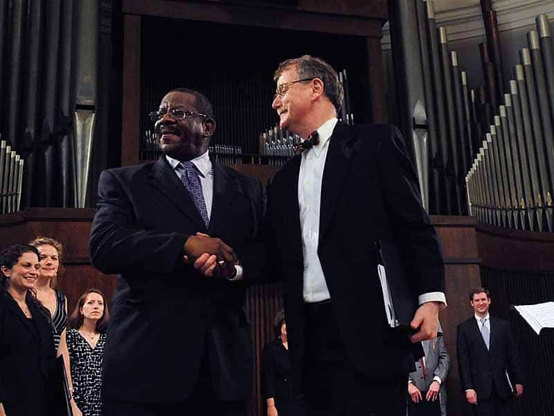 Dwight Andrews, of Emory University and the First Congregational Church, and Steven Darsey. Courtesy of the Atlanta Music Festival