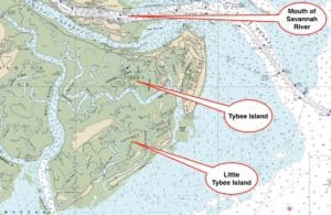tybee island chart, nesting area