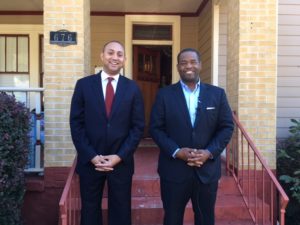 MIchael Sterling (left) dropped out of the Atlanta mayoral race and endorsed Ceasar Mitchell on Tuesday. Credit: Maggie Lee