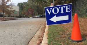 a polling place sign