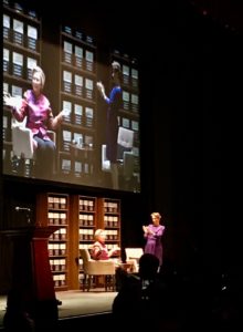 "I’m not going anywhere except right into the middle of the debate," said Hillary Clinton, speaking at the Fox Theater on Monday night. Credit: Kelly Jordan