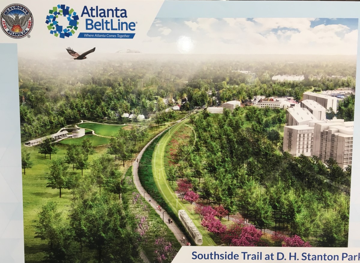 A 2017 sketch shows an idea of how the Southside BeltLine may someday look at D.H. Stanton Park.
