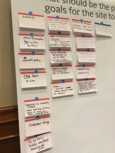 What people at the meetings said should be the goals for the Civic Center site. Credit: Maggie Lee
