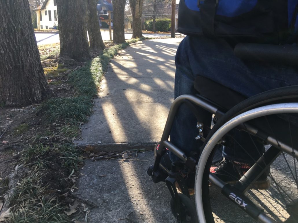PEDS, James Curtis blocked by raised pavement