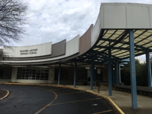 A driveway in front of what's now Harper-Archer Middle School in far west Atlanta. It opened as Harper High School. Credit: Maggie Lee