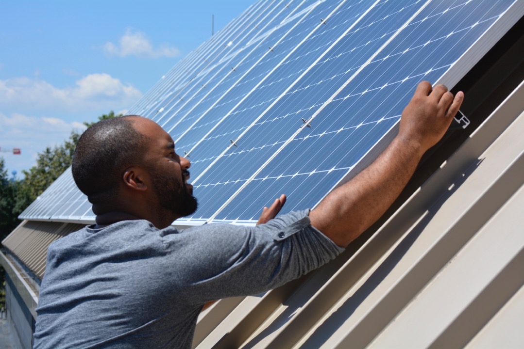 solar roof installation