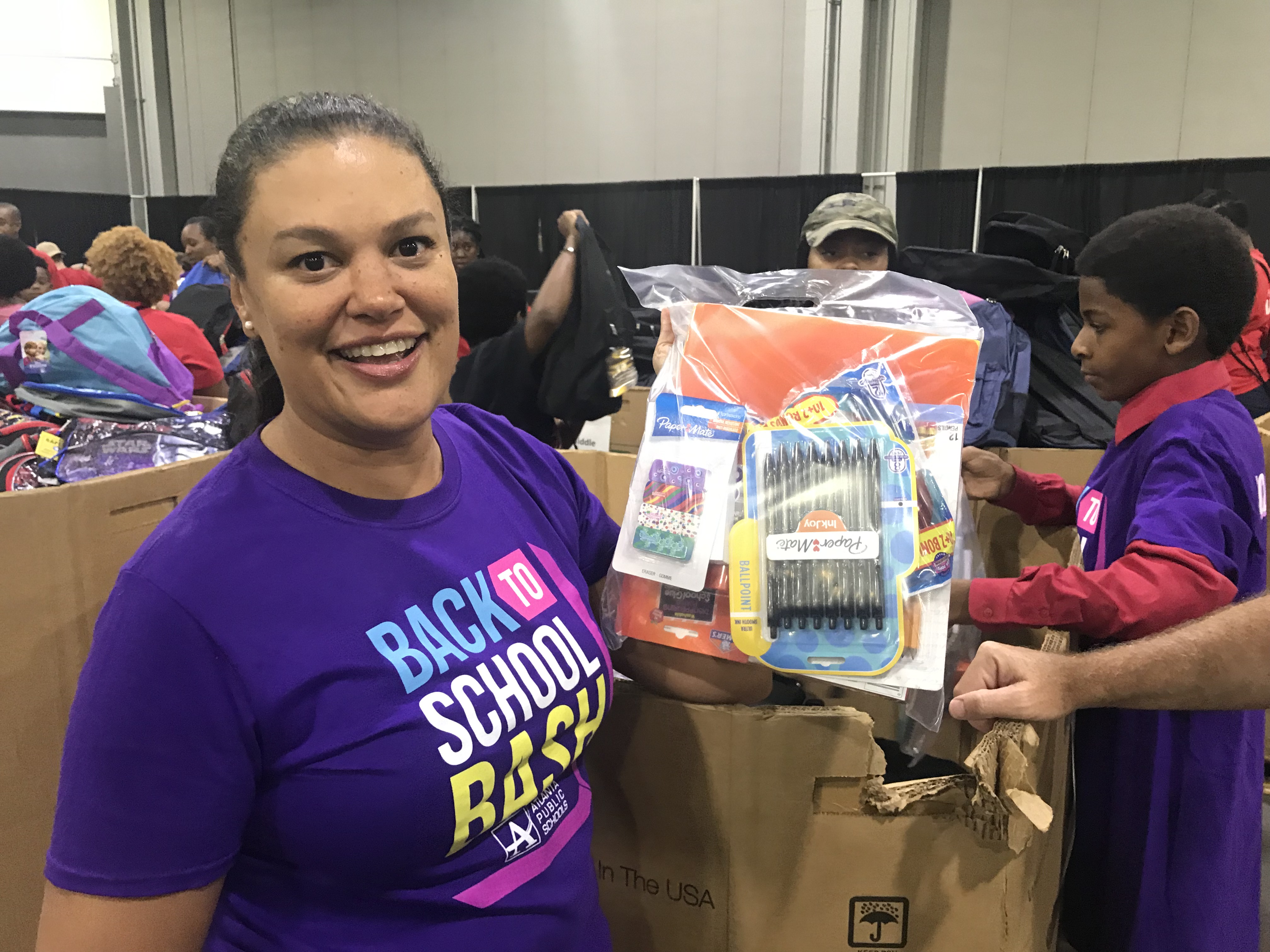 Superintendent Meria Carstarphen at the "Back to School Bash" on Saturday, Aug. 10 (Photo by Maria Saporta)