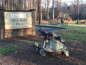 Allen Park, sign, sandy springs