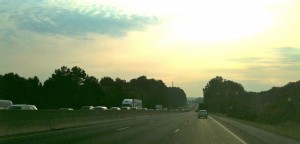 I-20 west bound Look over the concrete wall to see traffic backed up on I-20 West for the morning commute into DeKalb County, just east of I-285. Credit: David Pendered