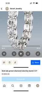 Lab-grown diamond eternity band with round-cut stones