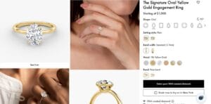 Oval-cut diamond engagement ring in 18k yellow gold