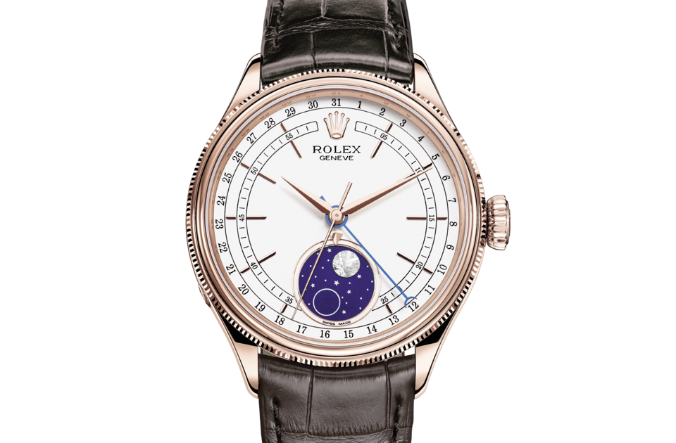 Rolex Cellini Moonphase in 18 ct Everose gold, M50535-0002 | Raffi Jewellers