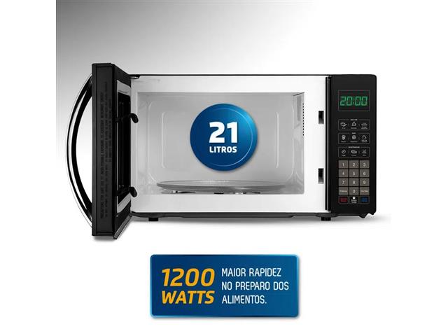 Micro Ondas Mondial Preto 21 Litros 1200W 220V - 1