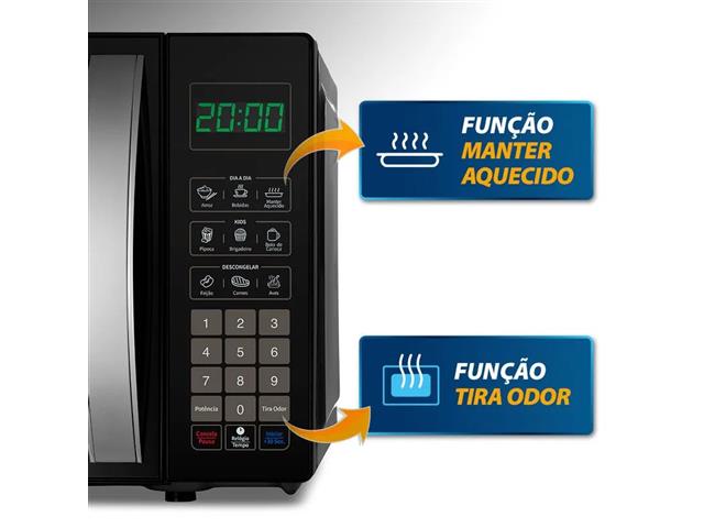 Micro Ondas Mondial Preto 21 Litros 1200W 220V - 4