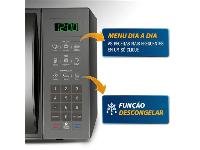 Micro Ondas Mondial Espelhado 34 Litros 1400W  - 2