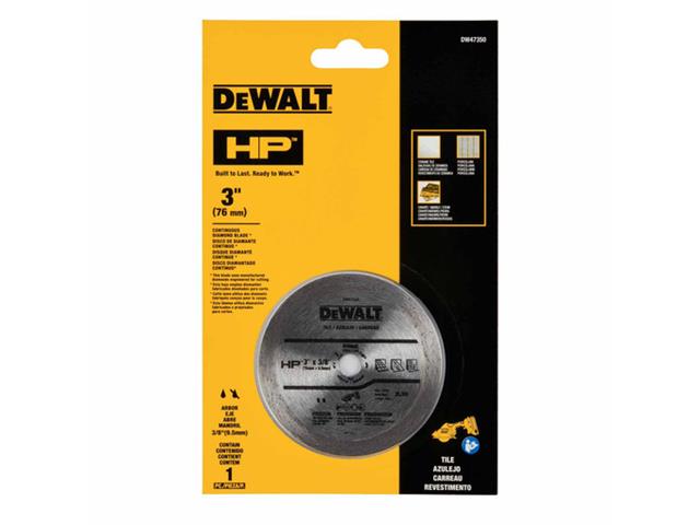 Disco Diamantado DeWalt Liso 3"X3/8" (76mmX9,5mm) - 1