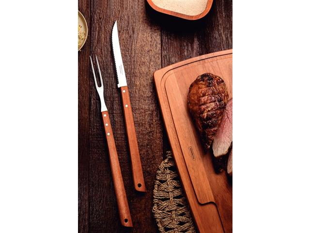 Jogo Trinchante Tramontina em Aço Inox e Madeira 2 Peças - 2