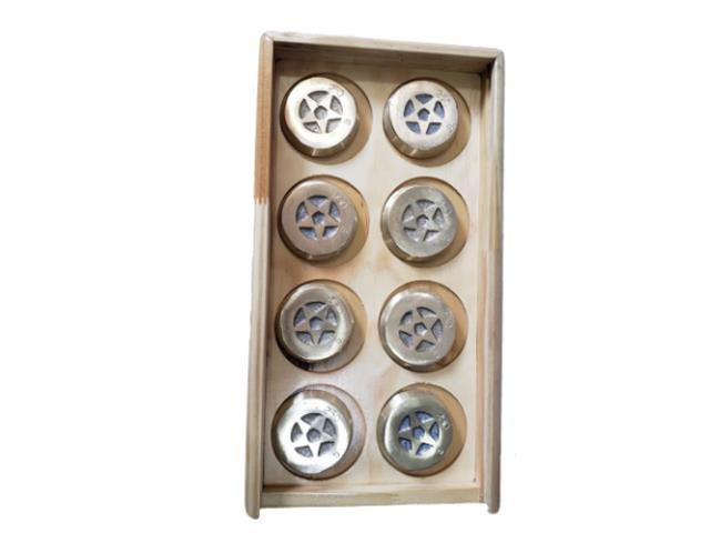 Caja con 8 tejos de bronce 200 GR