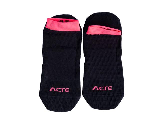 Par de Meias para Pilates Acte Sports F3-PR Preta e Rosa Tam 33 ao 38 - 1