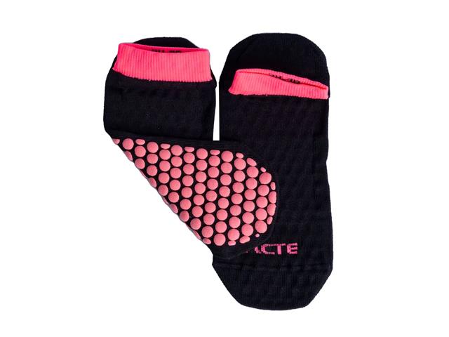Par de Meias para Pilates Acte Sports F3-PR Preta e Rosa Tam 33 ao 38 - 2