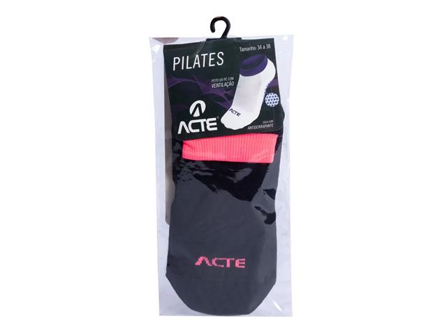 Par de Meias para Pilates Acte Sports F3-PR Preta e Rosa Tam 33 ao 38 - 5