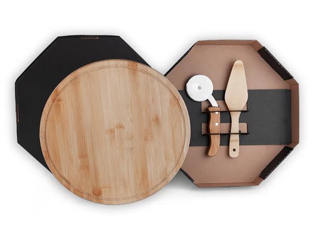 Conjunto para Pizza em Bambu 35CM 3 Peças - 1